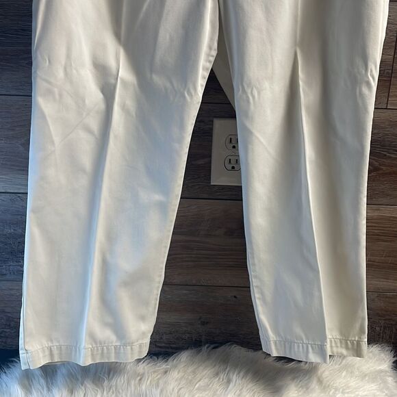 Lands’ End Zip Up Cotton Pants, Size 18W, White - Picture 3 of 7